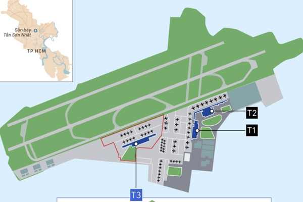 Tan Son Nhat Airport with an area of about 850 hectares