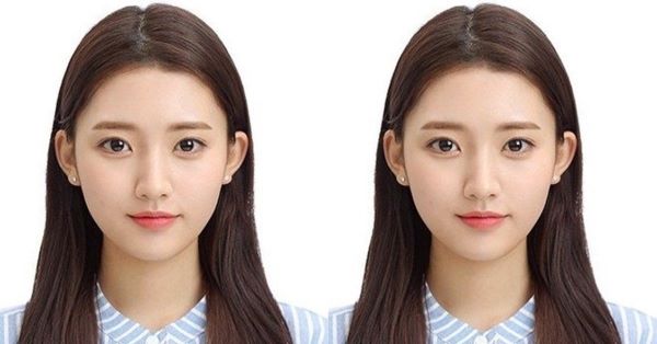 Standard portrait photo for Vietnam e-Visa, white background, front view