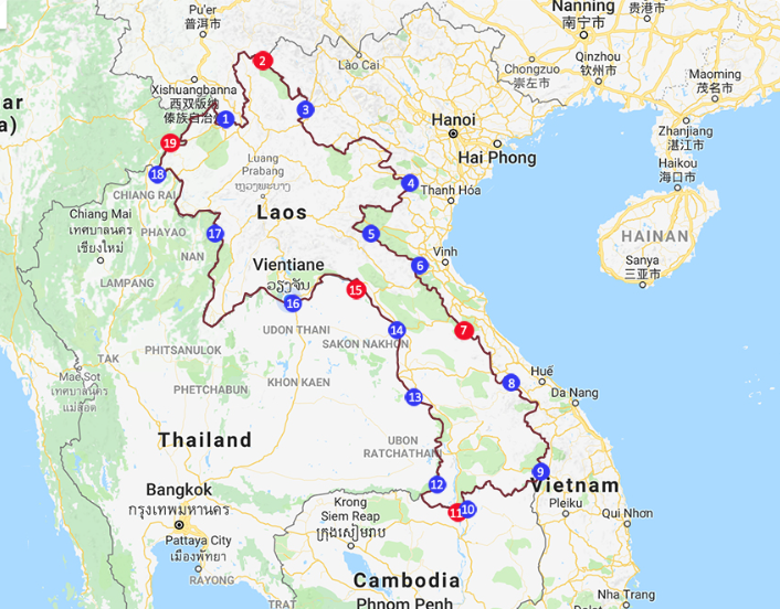 Laos border crossing points